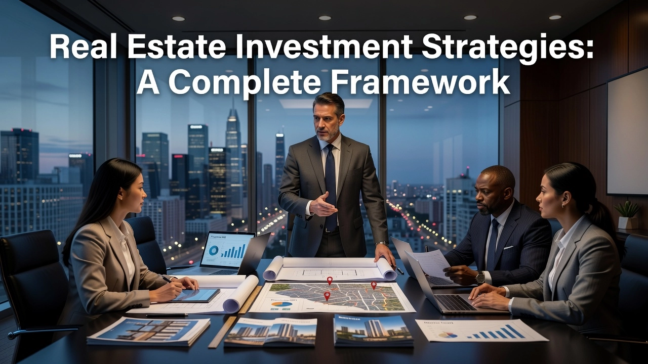 Professional header image for list-based article: Real Estate Investment Strategies: A Complete Framework